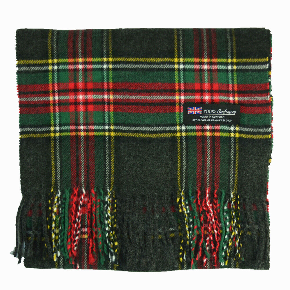 Winter Unisex 100% Cashmere Plaid Stripe Scarf