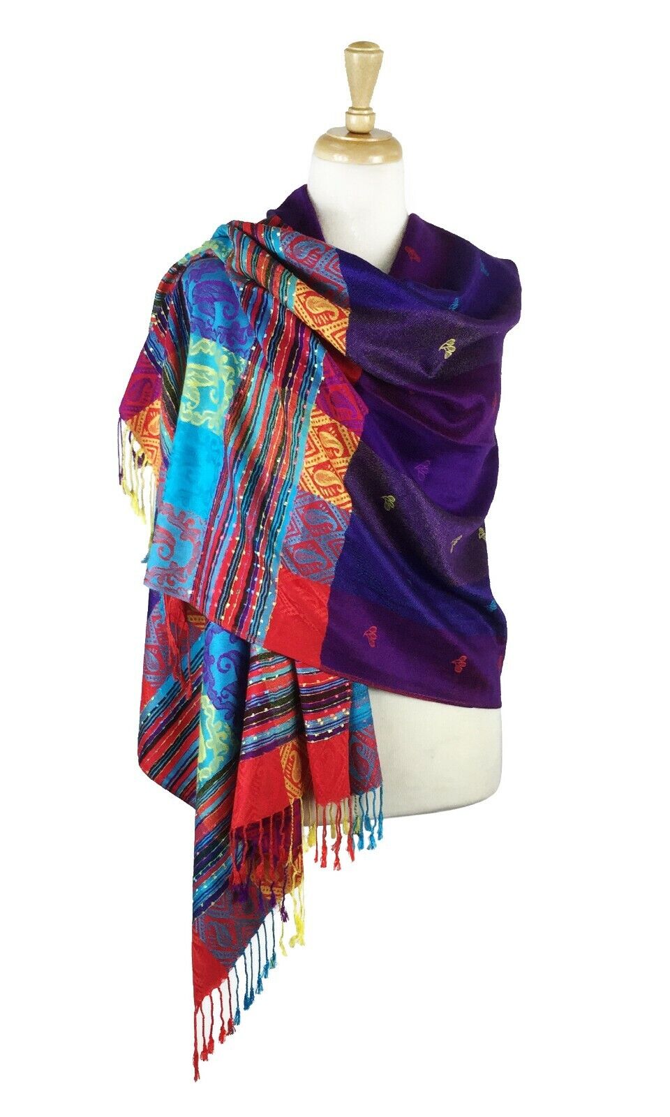 Reversible Rainbow Pashmina Scarf Shawl