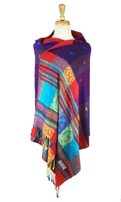 Reversible Rainbow Pashmina Scarf Shawl