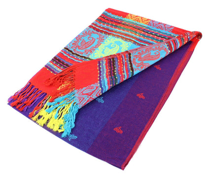 Reversible Rainbow Pashmina Scarf Shawl