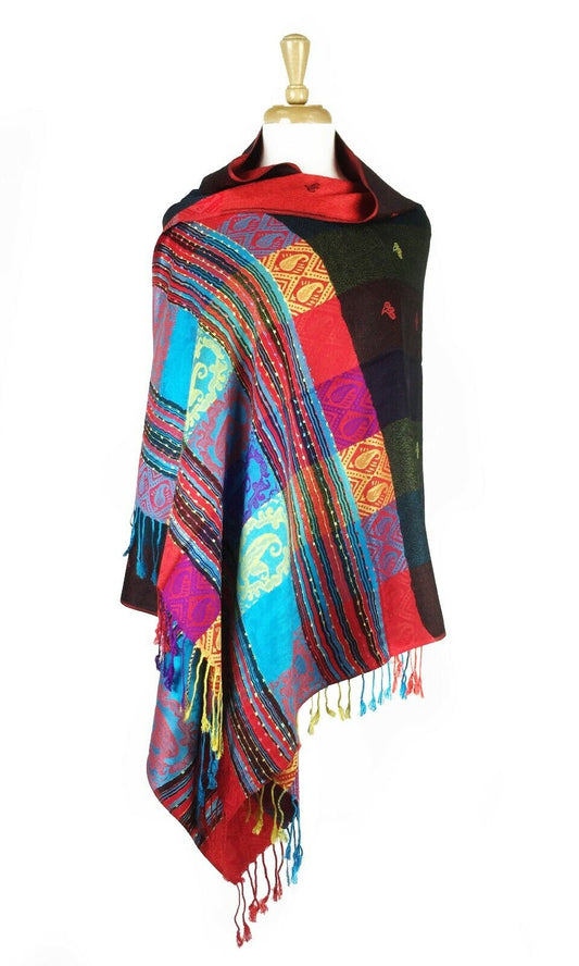 Reversible Rainbow Pashmina Scarf Shawl