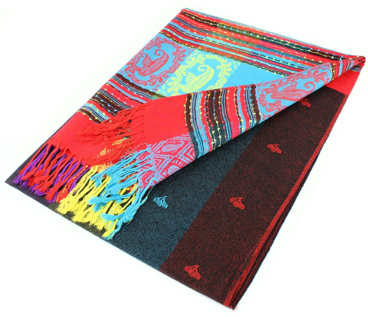 Reversible Rainbow Pashmina Scarf Shawl