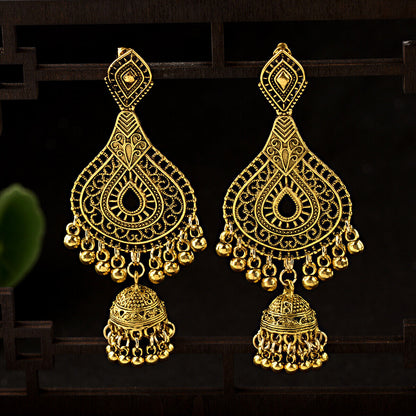 Gold Silver Big Bells Hook Drop Gypsy Indian Earrings