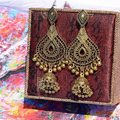 Gold Silver Big Bells Hook Drop Gypsy Indian Earrings