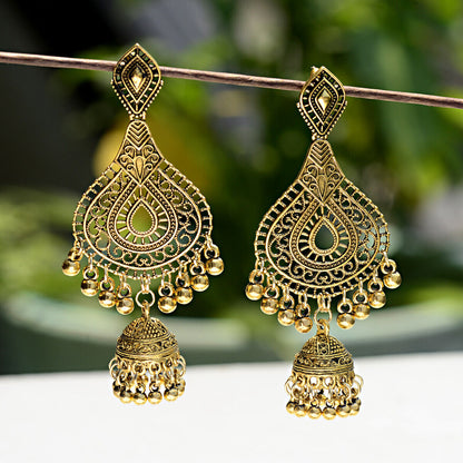 Gold Silver Big Bells Hook Drop Gypsy Indian Earrings