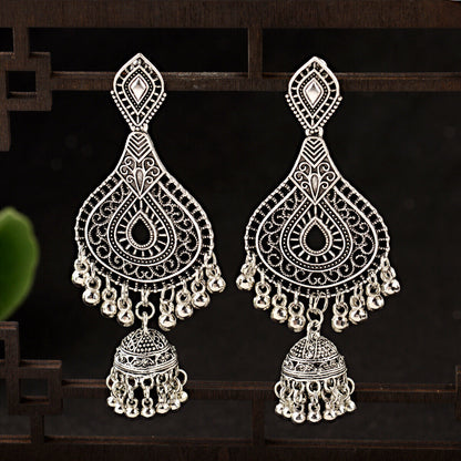 Gold Silver Big Bells Hook Drop Gypsy Indian Earrings