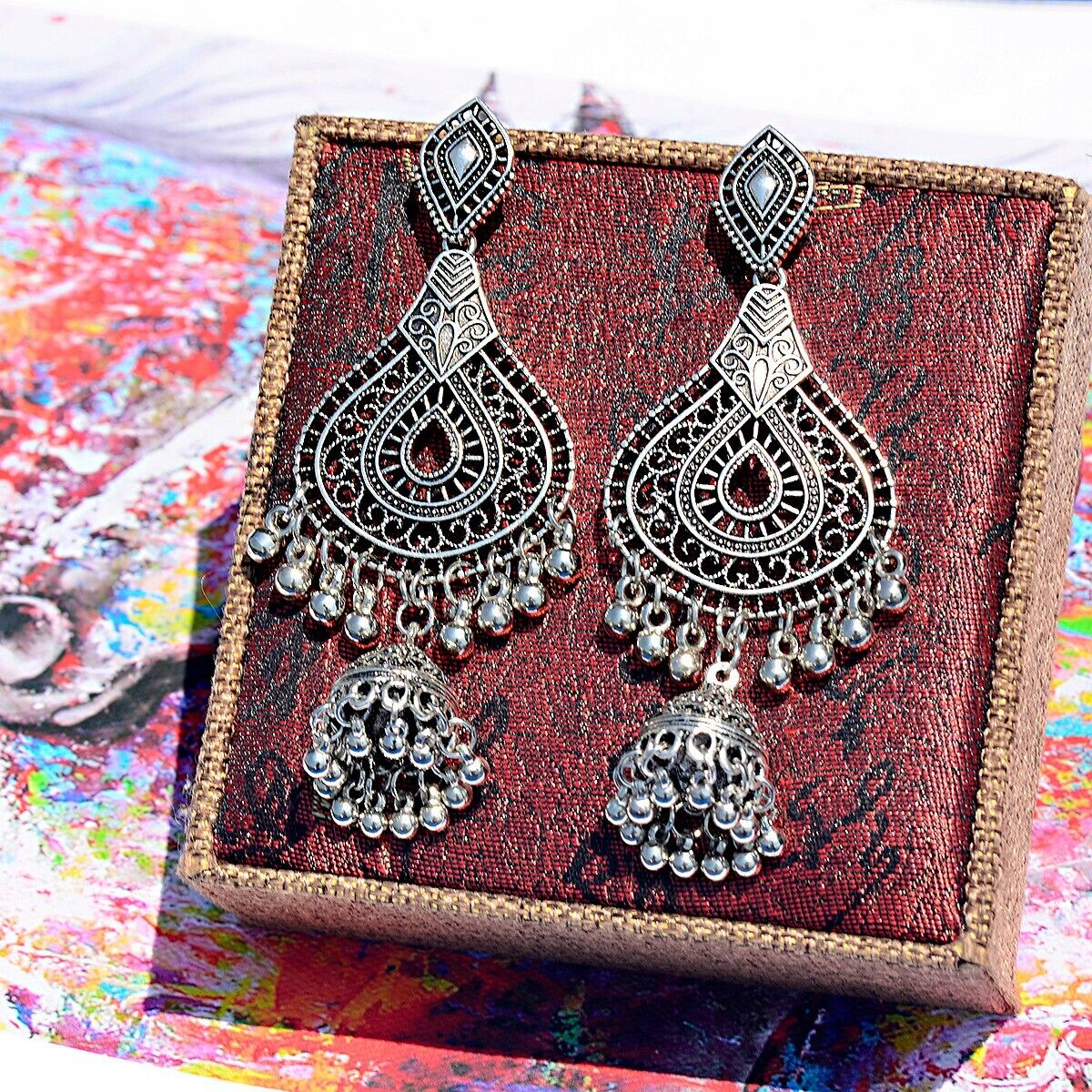 Gold Silver Big Bells Hook Drop Gypsy Indian Earrings