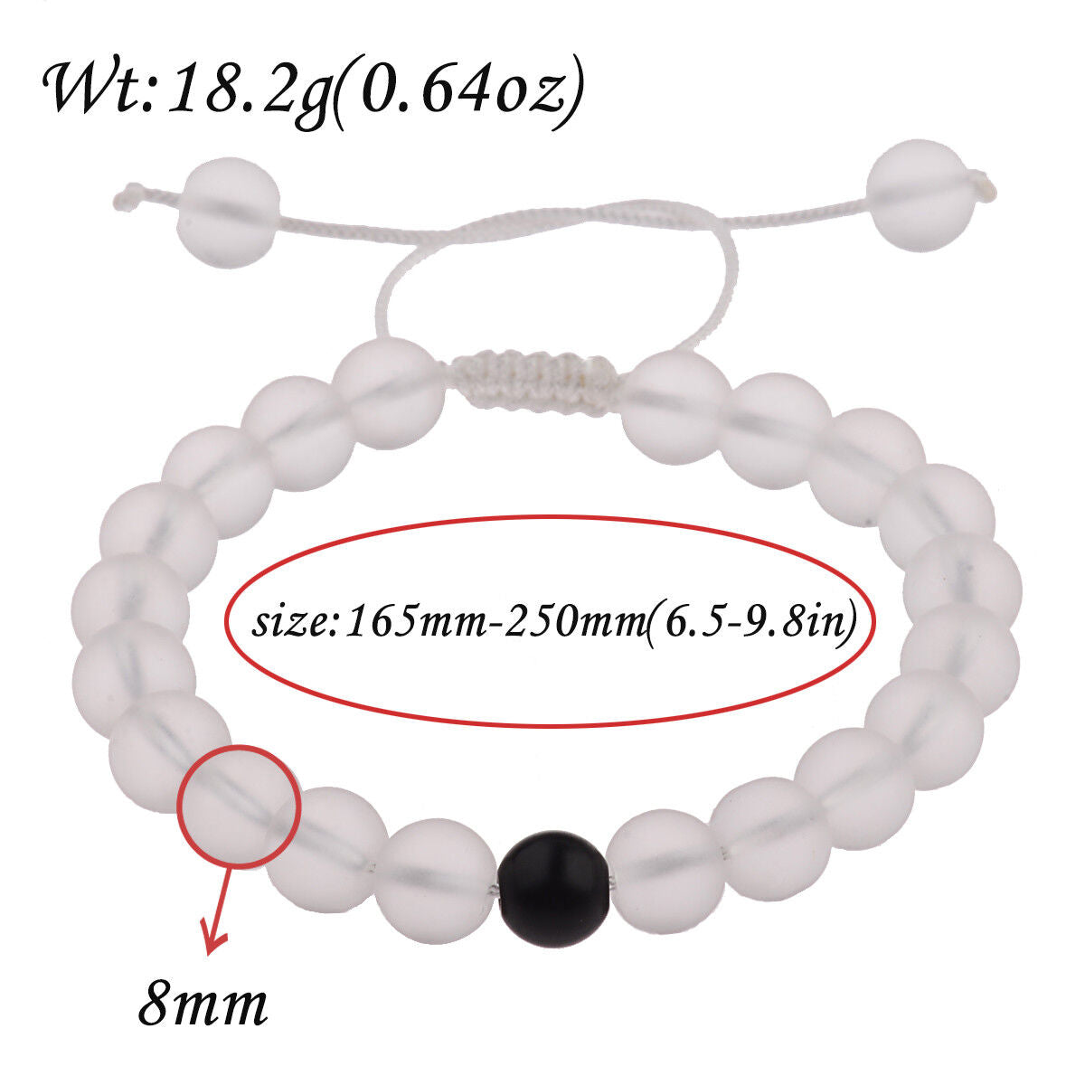 2 Pcs Couple His & Hers Distance Bracelets