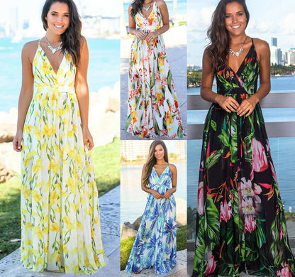 Women's Boho Floral Maxi Dress