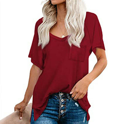 Casual Loose Blouse Pocket Top