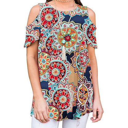 Women Cold Shoulder Printed Tops