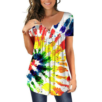 Summer Tie Dye Short Sleeve T-Shirt