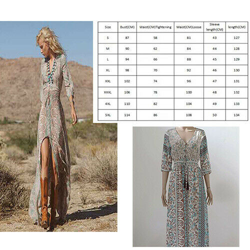 Women's Maxi Boho Floral Summer Beach Long Dress