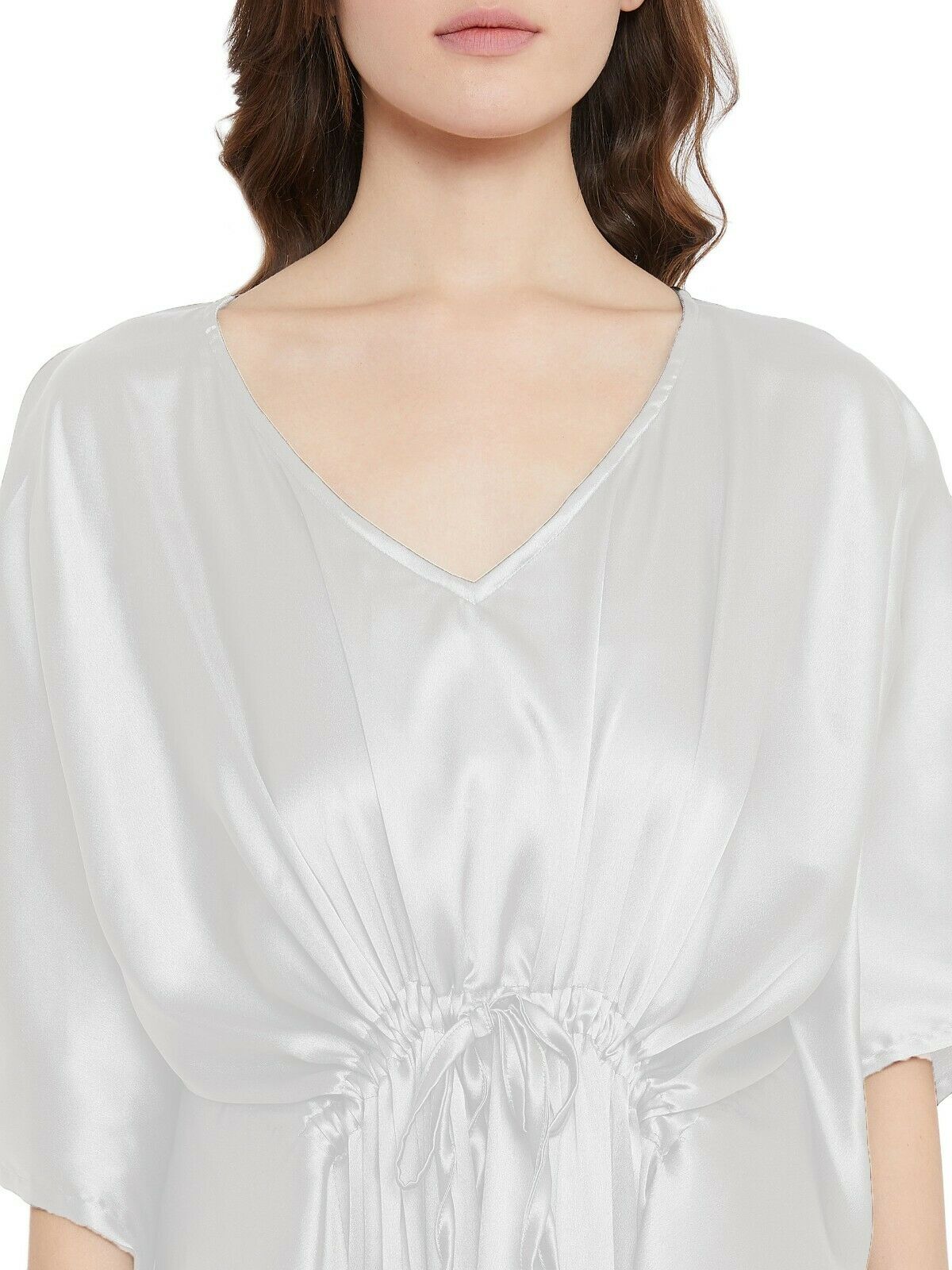 Women Kaftan Satin Kimono Sleeve Evening Gown