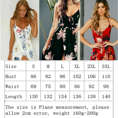 Women's Maxi Boho Floral Summer Beach Long Dress