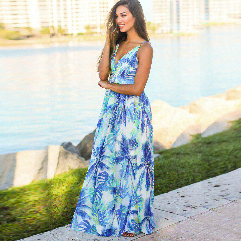 Women's Boho Floral Maxi Dress