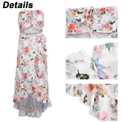 Summer Beach Holiday Floral Midi Dress