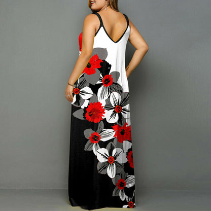 Women's Sleeveless Floral Boho Maxi Dress