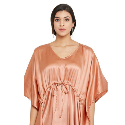 Women Kaftan Satin Kimono Sleeve Evening Gown