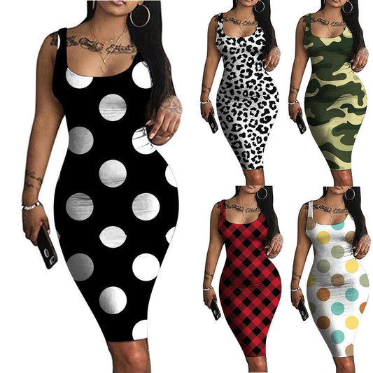 Women Print Bodycon Pencil Dress