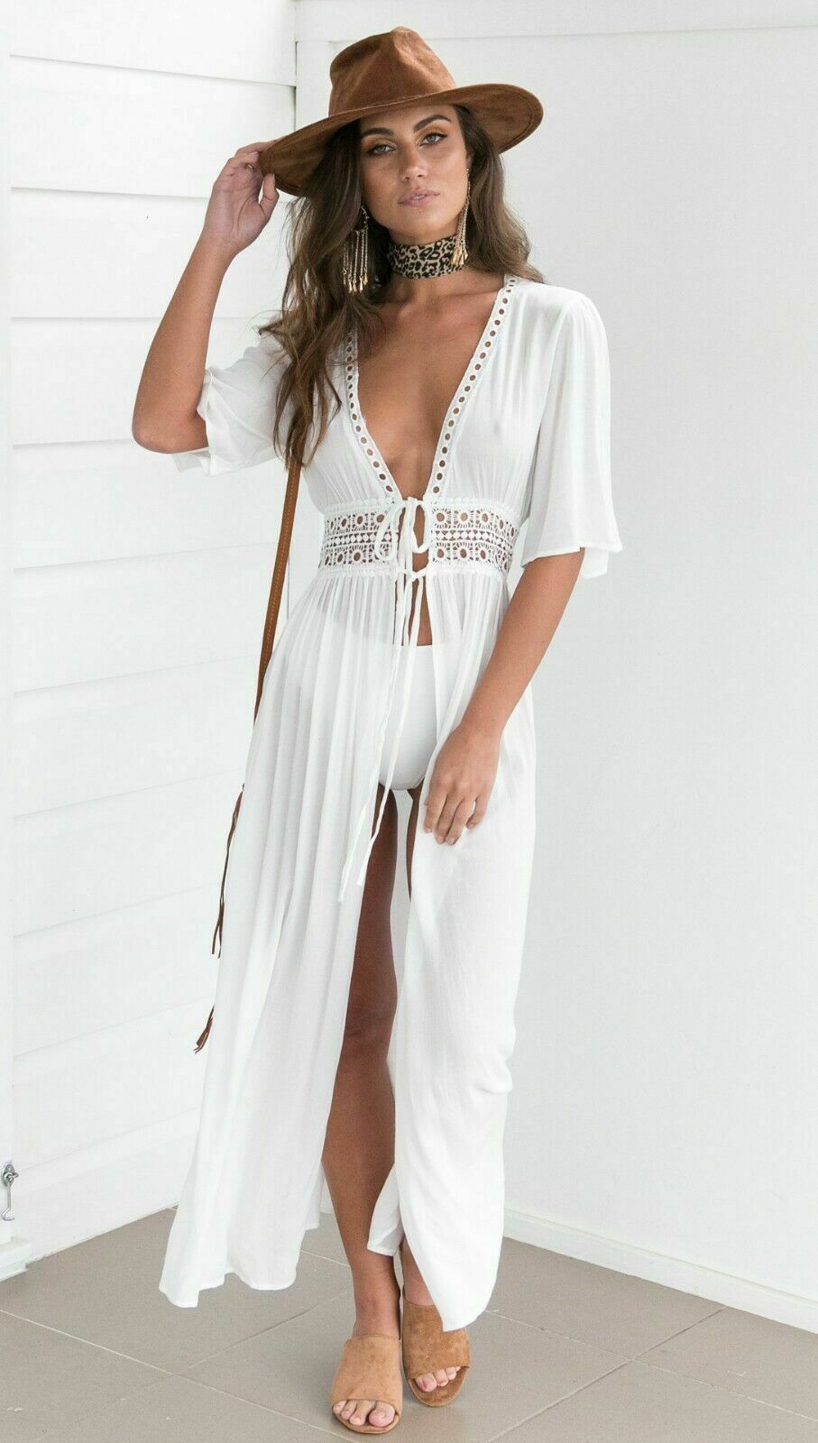 Casual Summer Boho Beach Long Maxi Slit Dress