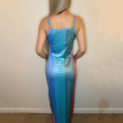 Summer Gradient Long Rainbow Maxi Dress