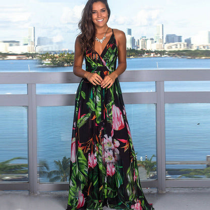 Women's Boho Floral Maxi Dress