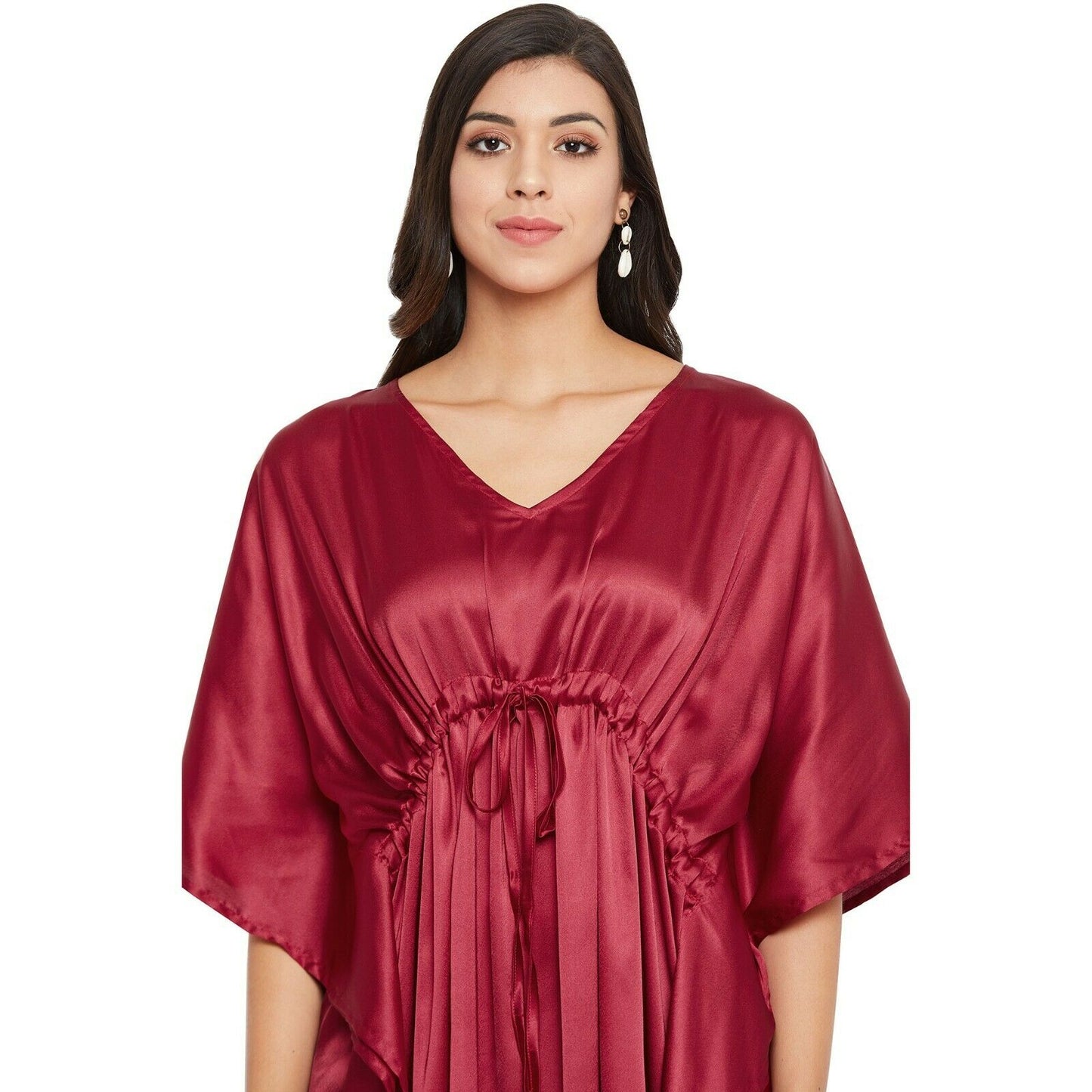 Women Kaftan Satin Kimono Sleeve Evening Gown