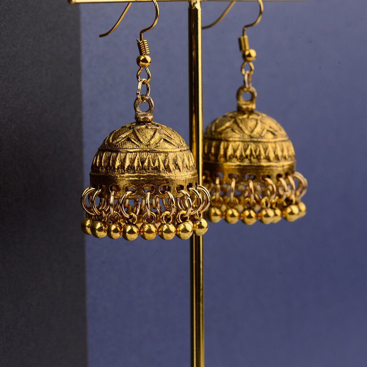 Indian 22K Gold Plated Earrings Jhumka