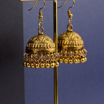 Indian 22K Gold Plated Earrings Jhumka