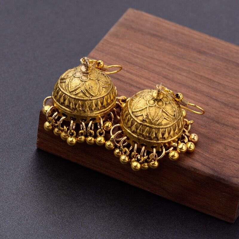 Indian 22K Gold Plated Earrings Jhumka