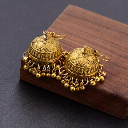 Indian 22K Gold Plated Earrings Jhumka