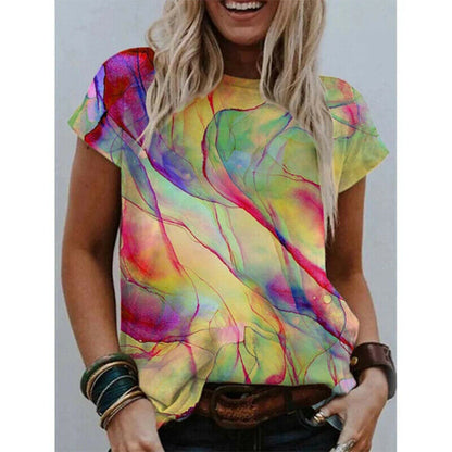 Short Sleeve Casual Tie-dye T Shirt