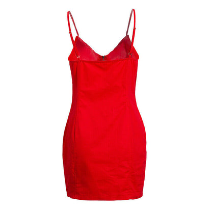 Casual Zipper Bodycon Mini Cami Dress