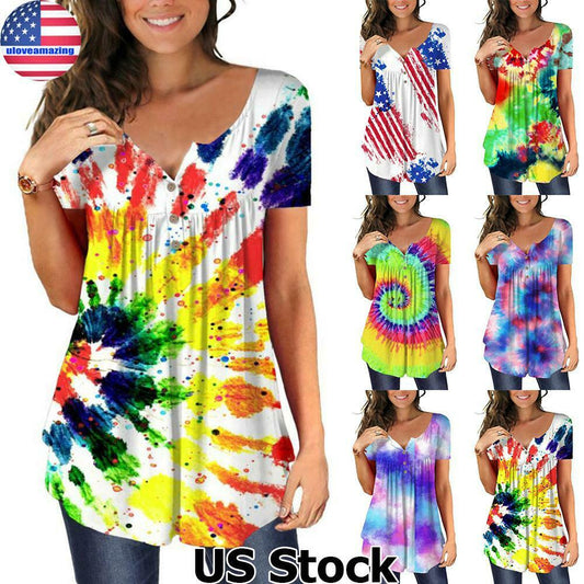 Summer Tie Dye Short Sleeve T-Shirt