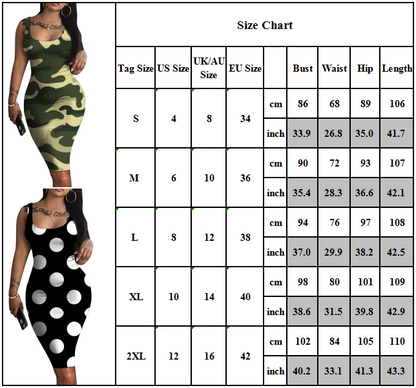 Women Print Bodycon Pencil Dress