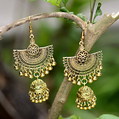 Indian 22K Gold Plated Earrings Jhumka