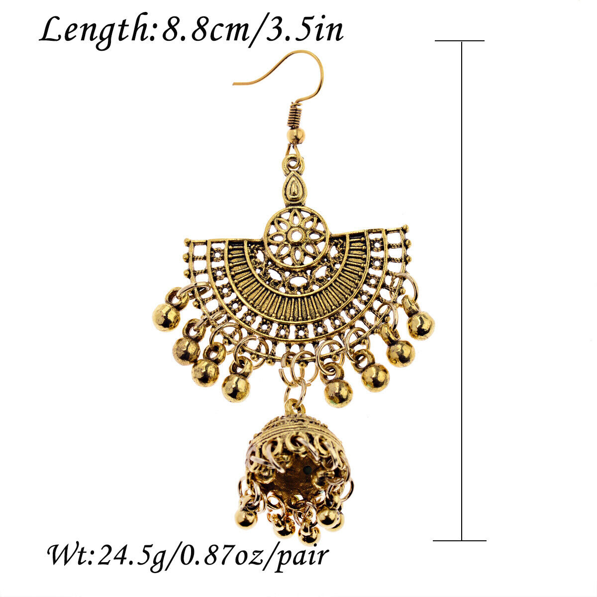 Indian 22K Gold Plated Earrings Jhumka