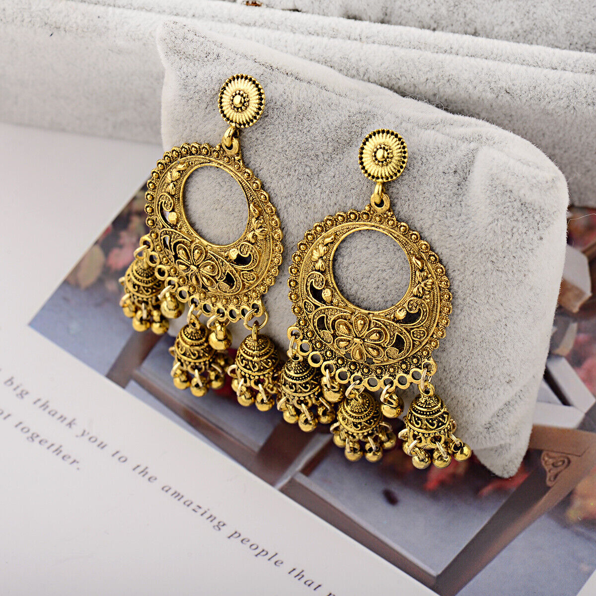 Indian 22K Gold Plated Earrings Jhumka