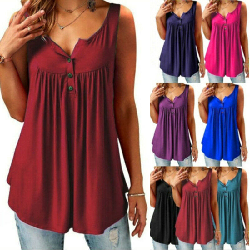 Sleeveless Casual V Neck T Shirt