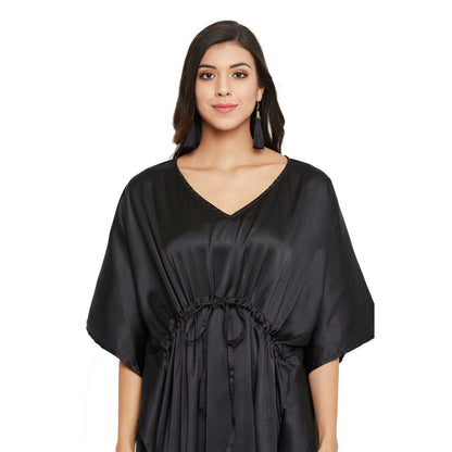 Women Kaftan Satin Kimono Sleeve Evening Gown