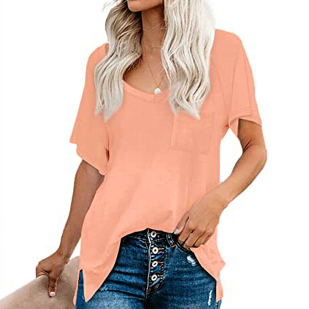 Casual Loose Blouse Pocket Top