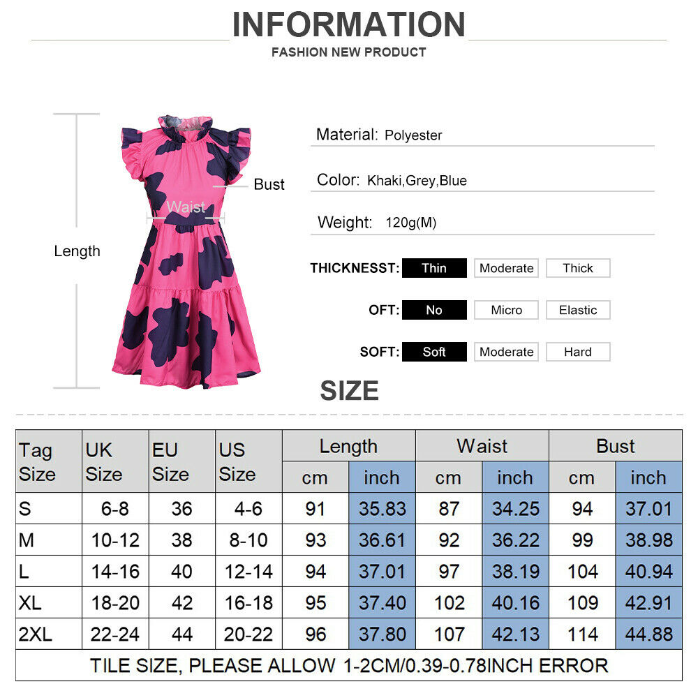 Printed Summer Frill Loose Sundress