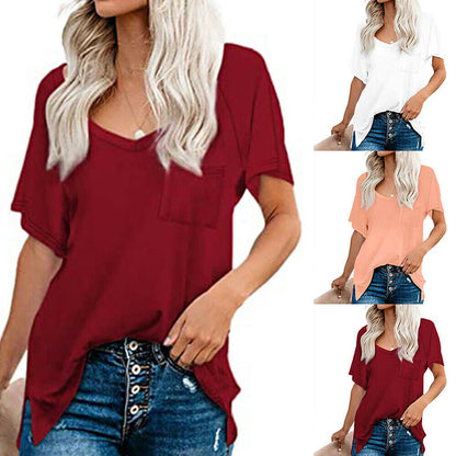 Casual Loose Blouse Pocket Top