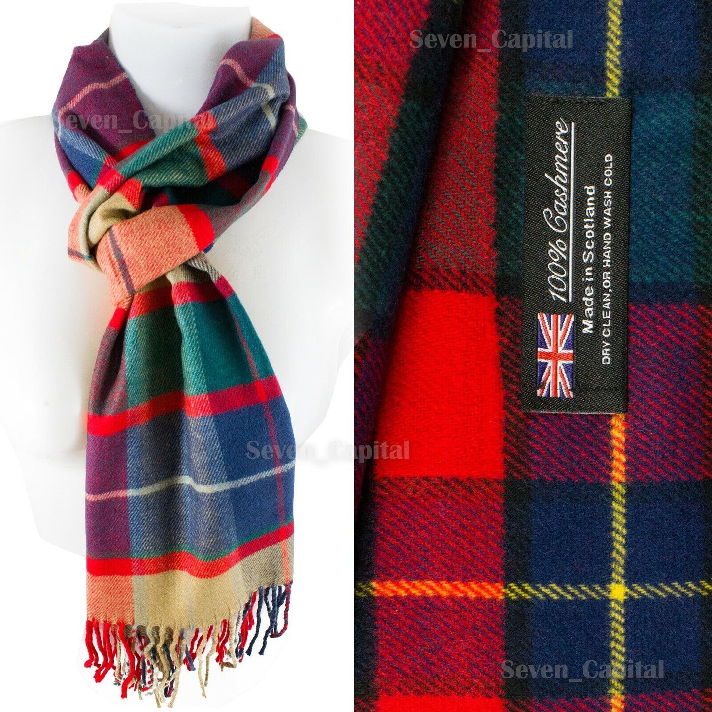 CASHMERE Scarf Scarves Plaid Wool