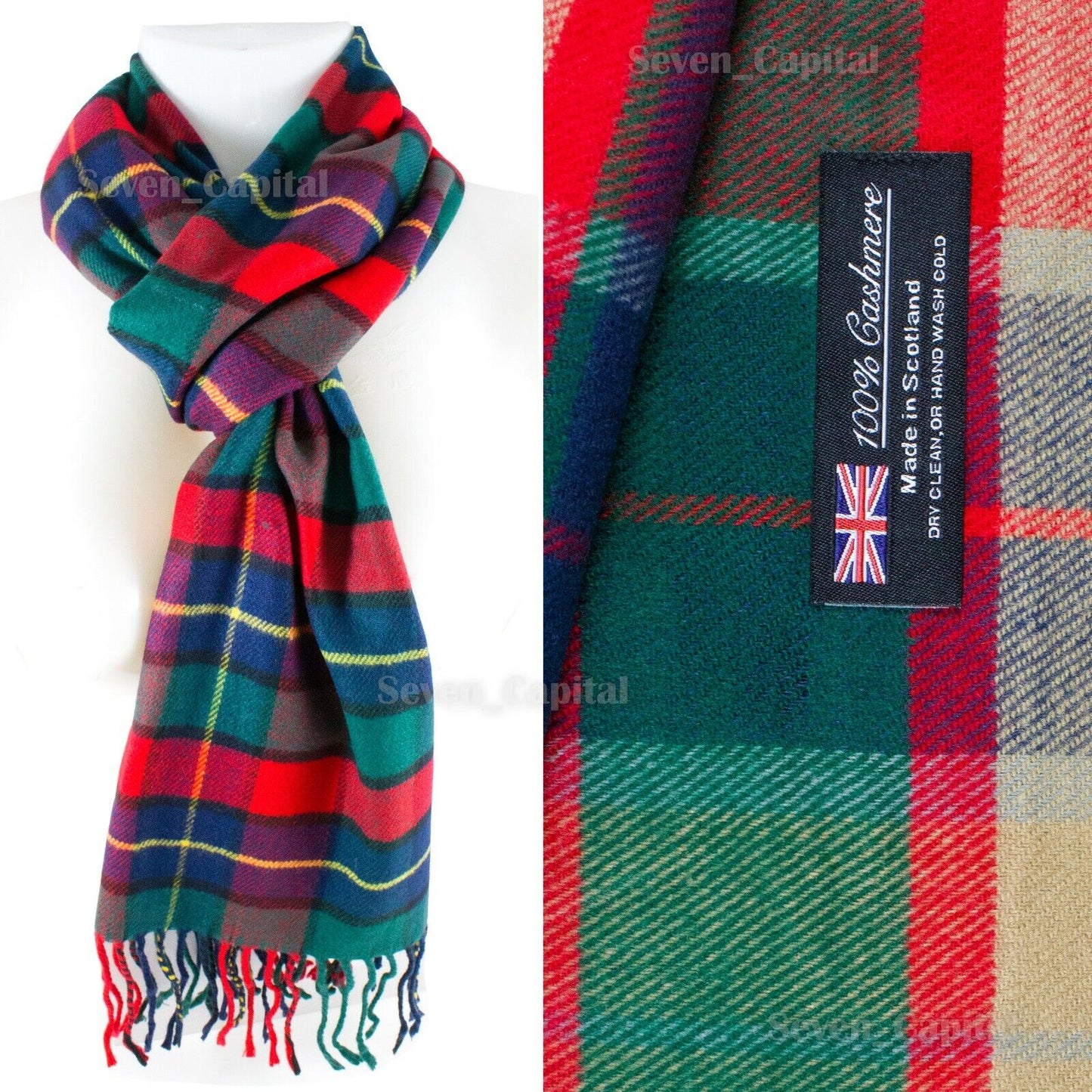 CASHMERE Scarf Scarves Plaid Wool