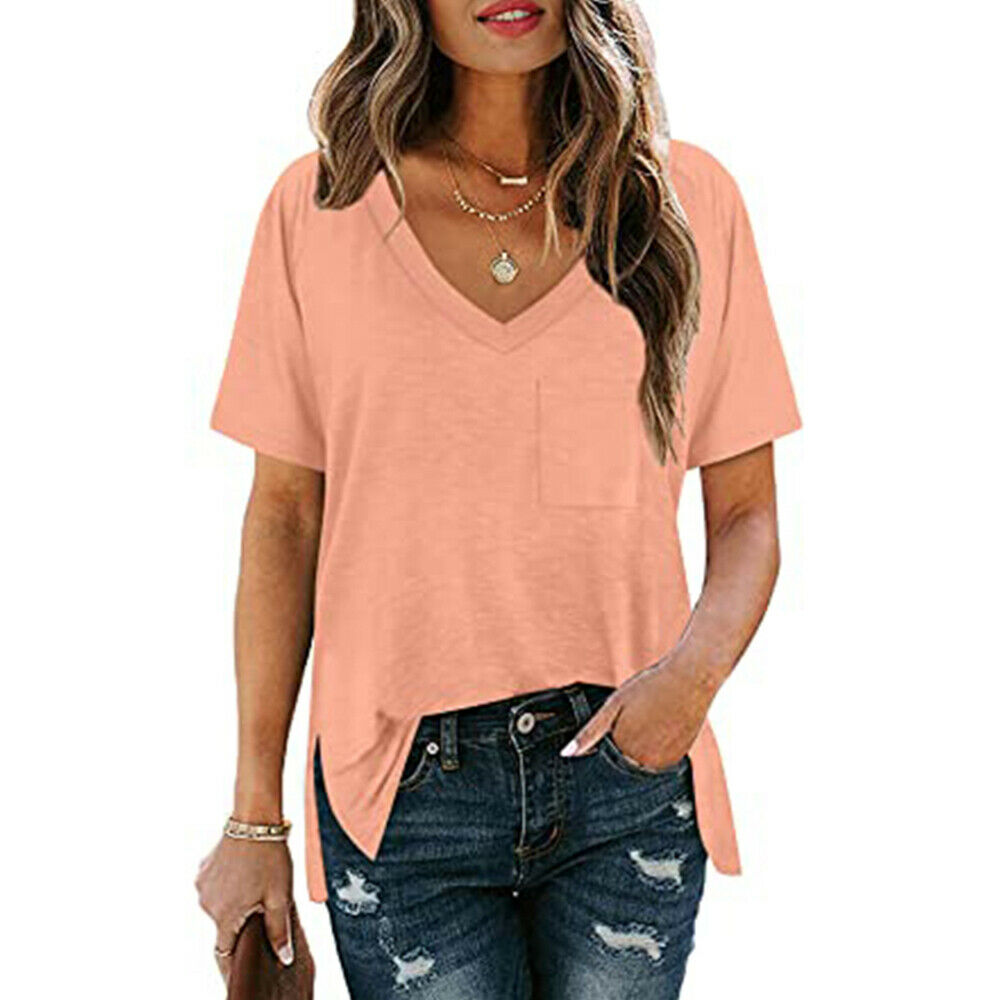 Casual Loose Blouse Pocket Top