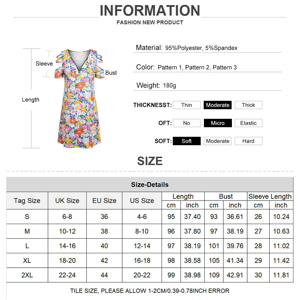 Women's Zipper V Neck Floral Print Dress