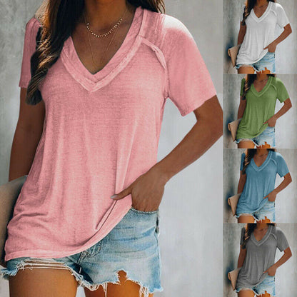 Casual Tunic Top Loose Fit Solid Blouse