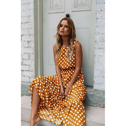 Summer Polka Dot Maxi Dress